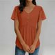 thumbnail image 3 of Camiseta de Encaje de Manga Corta de Cuello Alto para las Mujeres Muñeca de Manga Corta Botón para las Mujeres, Cintura Cinching V-Cuello de Verano Top, 3 of 8
