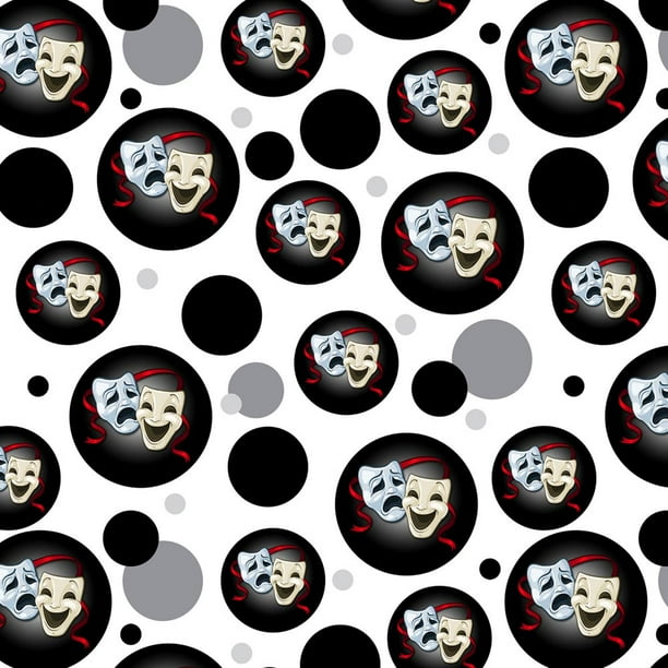 Drama Comedy Tragedy Masks Theater Premium Gift Wrap Wrapping Paper