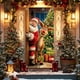 thumbnail image 5 of Decoraciones navideñas, adornos navideños, cortina de puerta navideña con diseño de Papá Noel y renos, decoración festiva para fiestas, decoración colgante para puerta., 5 of 6