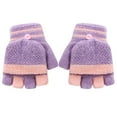 thumbnail image 2 of Baby Toddler Knitted Convertible Fingerless Gloves Soft Warm Flip Top Gloves Super Soft Coldproof Gloves Gifts, 2 of 4
