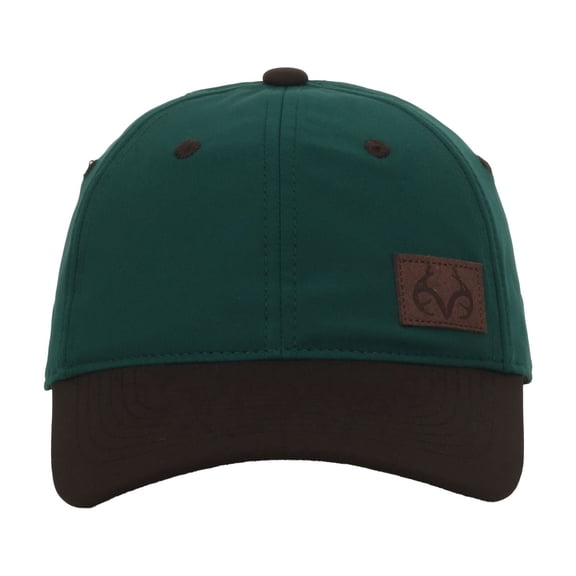 Realtree Unstructured 6-Panel Dad Hat – Debossed Suede Patch Logo Cap, Dark Green, One Size