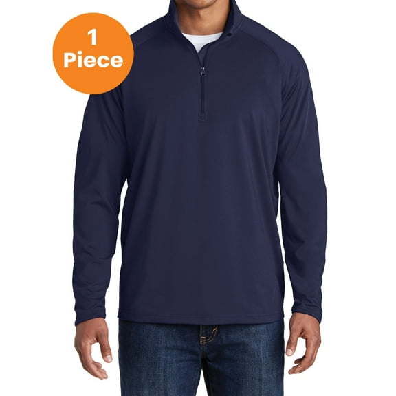 Sport-Tek ST850 Sport-Wick Stretch 1/2-Zip Pullover, True Navy, M, Mens Workout Shirts