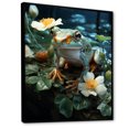 thumbnail image 2 of Designart "Green Frog In Glassy Hues I" Frogs & Toads Floater Framed Wall Art Living Room, 2 of 5