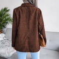 thumbnail image 2 of Womens Double Breasted Corduroy Blazers Casual Long Sleeve Open Front Cardigan Jackets Work Office Suits, 2 of 3