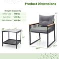 thumbnail image 6 of Kadyn Patio Furniture Sets,Outdoor Conversation Sets,3 Pieces Patio Furniture Set with 2 Tier Coffee Table and Soft Seat Cushions-Gray, 6 of 6