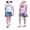 Pink, variant on Youth Girl's 3 Piece Active Outfit Set, 2 Tees and 1 Bottom (Blue (Blue/Pink), 2T)