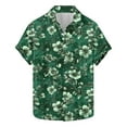 thumbnail image 2 of Bzhegqhd Men's Summer Fashion Floral Print Short Sleeved Lapel Shirt, 2 of 5