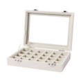 thumbnail image 4 of Caja de joyería de terciopelo, bandeja organizadora para anillos y pendientes, bandeja organizadora para guardar joyas. 24 cuadrículas, 4 of 9