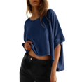 thumbnail image 1 of Camiseta Dokotoo Summer para mujer, talla grande, top corto, 1 of 6