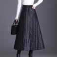 thumbnail image 1 of Invierno Mujer Abajo de cinturo Casual Negro Grueso Cálido - XL SG Yinane Las mujeres una falda de vestido de línea, 1 of 8