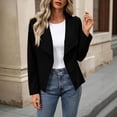 thumbnail image 3 of TGSLY Women's Faux Suede Jackets Fashion Fall Lapel Open Front Cropped Coat Dressy Casual Solid Color Long Sleeve Outwear Jackets XXL, 3 of 10