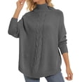 thumbnail image 2 of Sanbonepd Womens Sweaters Fall Fashion Oversized Casual Pullover Solid Knit Sweater, 2 of 3