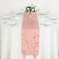 thumbnail image 6 of Efavormart 9 Ft Metallic Gold/Dusty Rose Foil Geometric Pattern Blush Polyester Table Runner, 6 of 11
