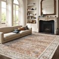 thumbnail image 1 of Boho Vintage Round Rug ft- Faux Wool Dreely Washable Area Rug Small Distressed Throw Rugs Floor Carpet for Door Mat Entryway Bedrooms Laundry (Round - ; Diameter Border ), 1 of 7