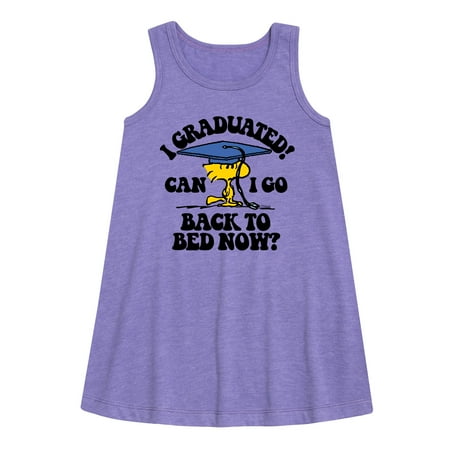 

Peanuts - Woodstock - I Graduated! Can I Go Back to Bed Now - Toddler & Youth Girls A-line Dress