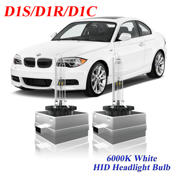 For BMW 128i 2008-2013 HID Headlight High/Low Beam 6000K Crystal White Xenon Bulbs Set 2