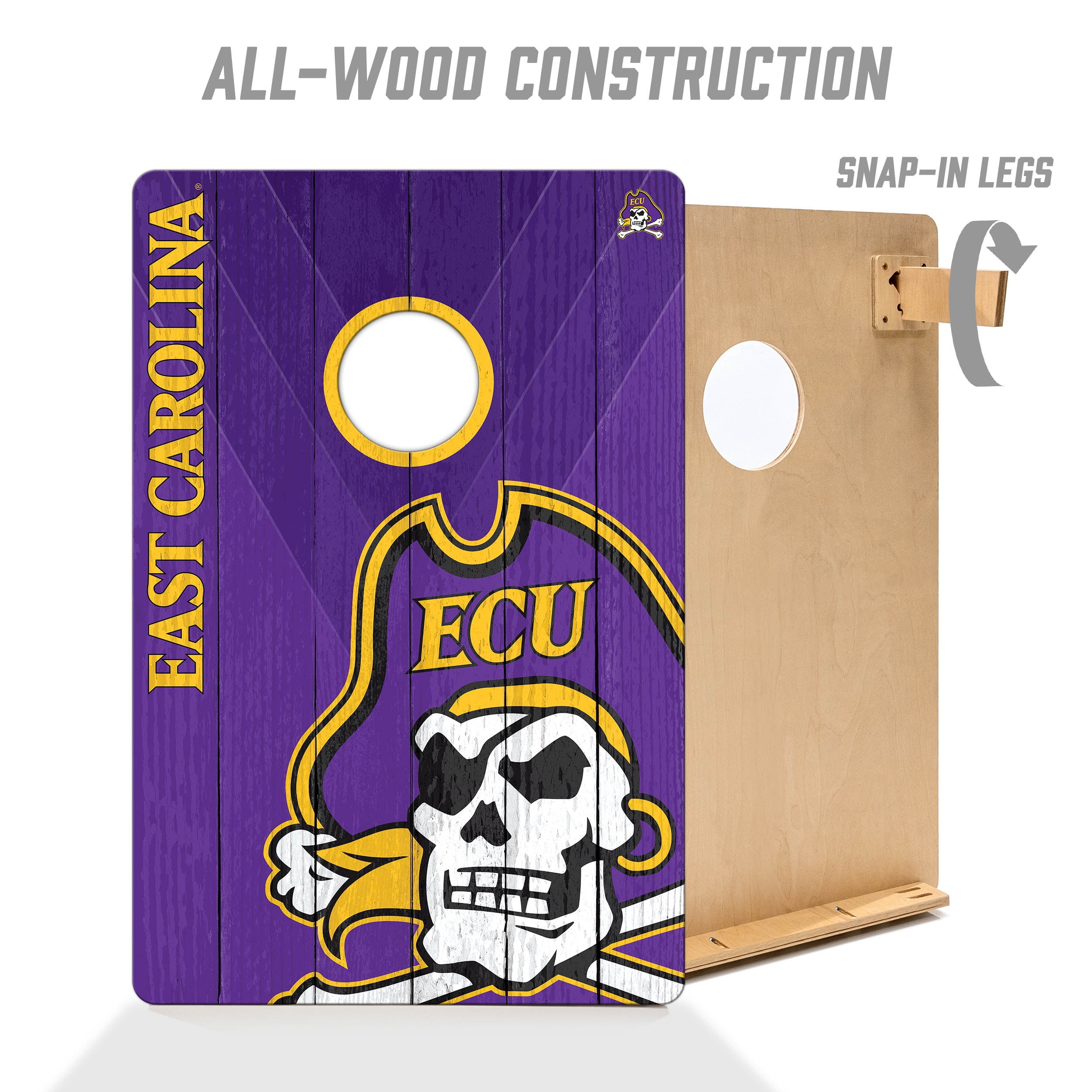 YouTheFan NCAA East Carolina Pirates 2' x 3' Cornhole Game No Bags