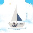 thumbnail image 2 of Barco de vela de madera para decoración del hogar, lienzo náutico, red de pesca, regalo náutico para inauguraciones de casas, cumpleaños, bodas, 2 of 5
