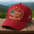 thumbnail image 2 of Trgacdwlo 250 Year American Anniversary Cap Unisex Embroidered Adjustable Patriotic Hats American Flag Distressed Retro Baseball Caps Red, 2 of 7