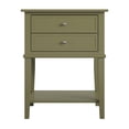 thumbnail image 4 of Desert Fields Eclectic Boho Accent Table with 2 Drawers, Olive Green, 4 of 9