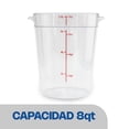 thumbnail image 2 of Recipiente de Policarbonato Graduado Redondo Caledonia 8 Qt Transparente, 2 of 6