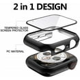 thumbnail image 3 of ALMNVO Compatible with Apple Watch Case 45mm 41mm 44mm 40mm 42mm 38mm,Full Coverage Hard PC Bumper with Tempered Glass Screen Protector Cover Accessories for iWatch SE Series 7 6 5 4 3 2 1, 3 of 7