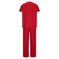 thumbnail image 4 of BiZtdJrK Medical Scrub for Women Soft Stretch Scrubs Set V Neck Short Sleeve Tops and Pants Two Piece Outfits with Pockets Birthday Gift Red XXL, 4 of 8