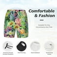 thumbnail image 6 of Picia Watercolor Blooming Cactus pattern Mens Swim Trunks with Compression Liner Stretch Beach Shorts Quick Dry with Zipper Pockets No-Chafing Board Shorts-Medium, 6 of 9