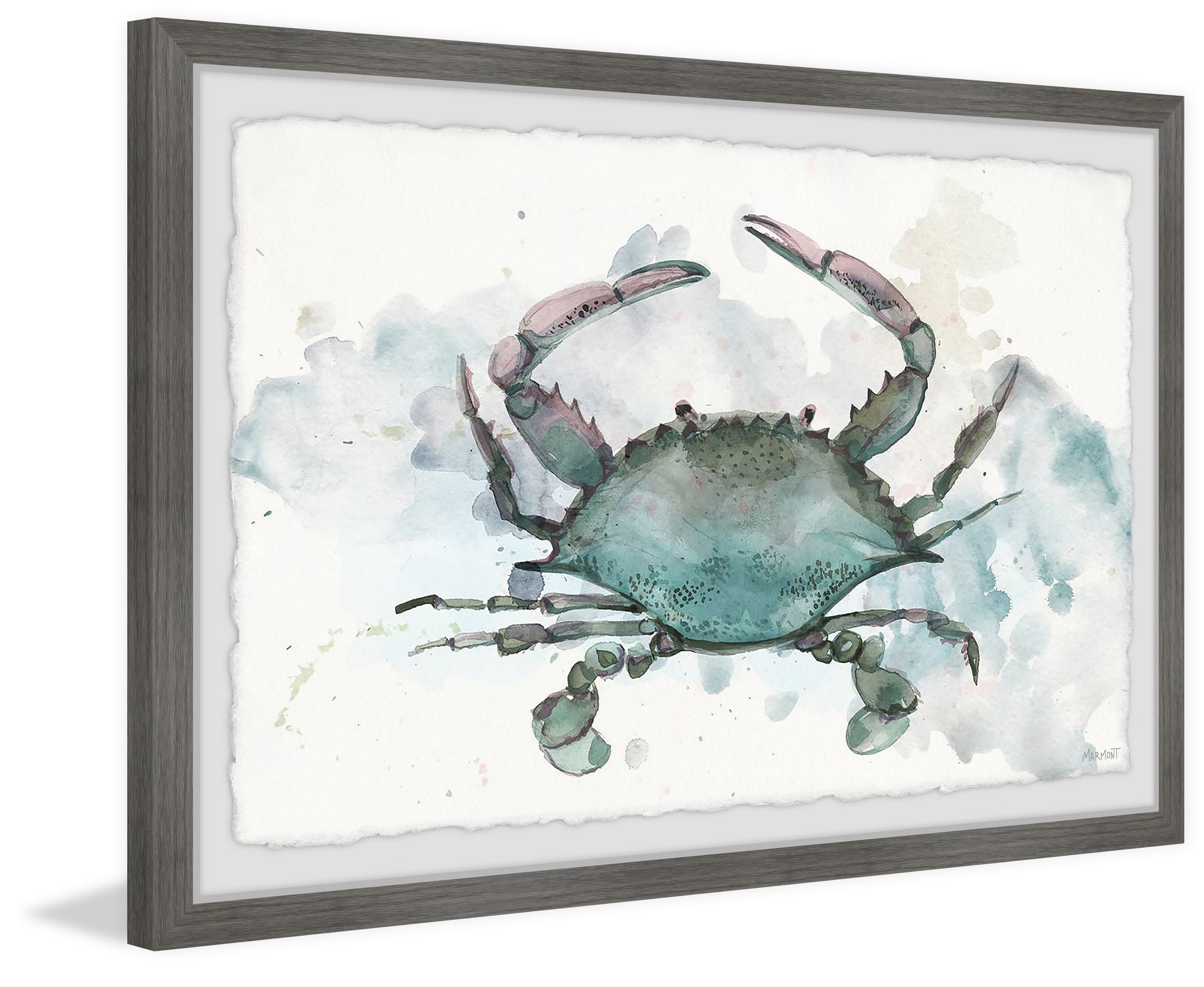Crabby 30.00 in x 20.00 in Framed Painting Art Prints, by Marmont Hill
