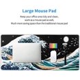 thumbnail image 6 of Japanese Black White Gaming Mouse Pad XXL Blue Green Sea Wave Moon Birds Extended Big Large Desk Mat Non-Slip Rubber Base Stitched Edge Long Keyboard Mousepad for PC Computer Laptop,35.4×15.7 in, 6 of 6