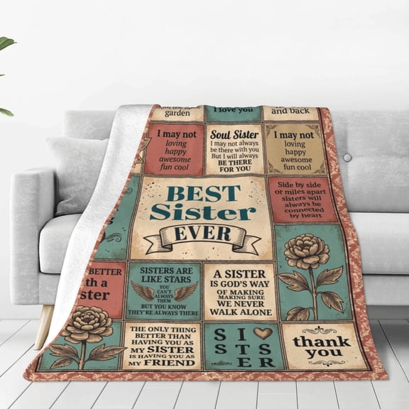 Sister Throw Blanket Big Sister Gift Ideas from Sisters for Birthday Christmas Soft Warm Cozy Sofa 50x40