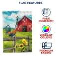 thumbnail image 2 of America Forever Red Barn Rooster Summer Sunflower House Flag 28 x 40 inches Agriculture Farm Chicken Pasture Double Sided Country Life Seasonal Yard Outdoor Decorative Rustic Cock House Flag, 2 of 5
