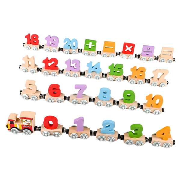 Juego de trenes de madera Actividades de aprendizaje preescolar Durable para juegos al aire libre en interiores número de 27 secciones Baoblaze tren juguetes