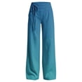 thumbnail image 5 of Danhjin Women's Gradient Pants Wide Leg High Elastic Waist with Drawstring Print Fashion Flowy Palazzo Loose Vacation Trousers, 5 of 7
