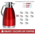 thumbnail image 3 of SSAWcasa 61oz Thermal Coffee Carafe Stainless Steel Vacuum Coffee Thermos Urn, Insulated Coffee Dispenser Coffee Flask Pot for Keeping 12 Hours Hot＆24 Hours Cold (Red), 3 of 8