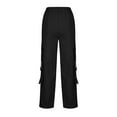 thumbnail image 5 of USNSM Plus Size Cargo Pants for Women Tummy Control Workout Pants Relaxed Fit Baggy Comfort Cargo Pants with Pockets Black L, 5 of 6