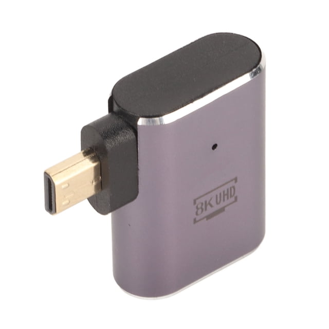 Adaptador HD A Micro HD, 48 Gbps Micro HD A HD Convertidor enchufe y reproducir resistente con luz led para televisores para computadoras portátiles