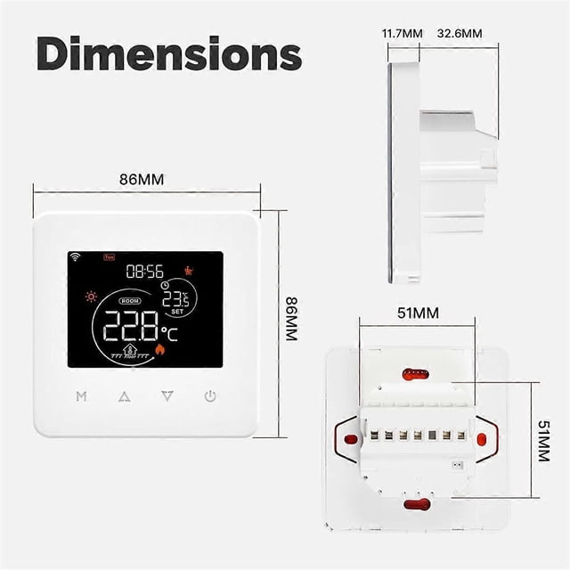 Tuya WiFi Thermostat Room Temperature Controller Water/Electric Floor Heating Gas Boiler App Control for Alexa C