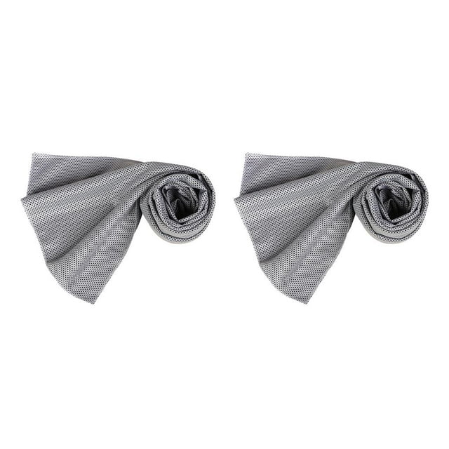 ZLight Serviette Glacée Rafraîchissante Réutilisable Séchage Rapide pour Femmes Course Entraînement Physique Gym Gris 2Ensemble