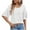 White, variant on lmcalzta Womens Tops Dressy Casual 3/4 Bell-Sleeve V Neck Blouses Double Layered Sleeve Loose Summer Shirts