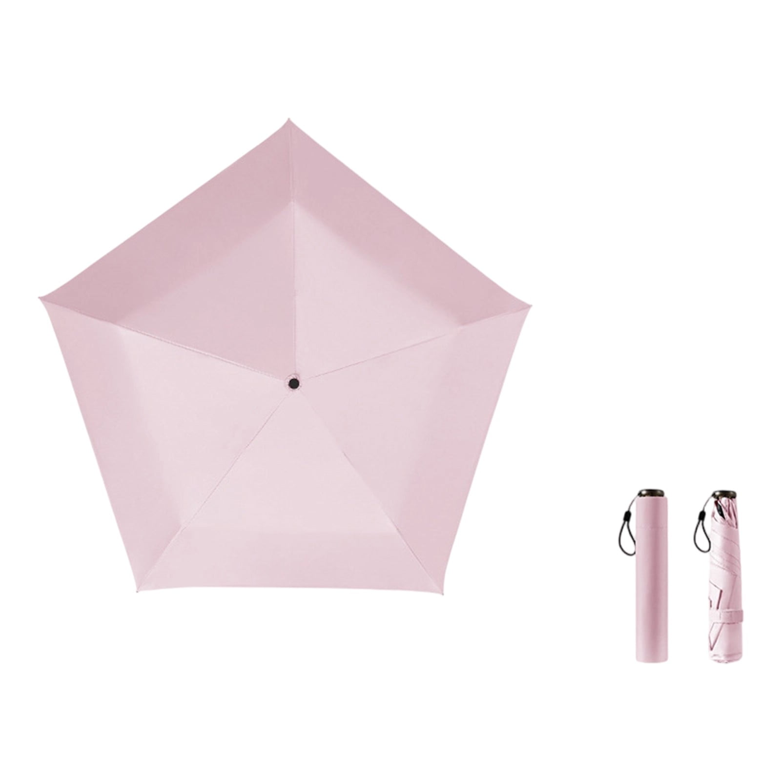 Mini Portable Pentagon Shape Foldable Umbrella Wind Resistant Waterproof Sun Protection Umbrella for Travel Commute Outdoor Sports Backpack Carry