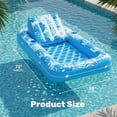 thumbnail image 2 of Joyfy Inflatable Pool Floats for Adults, 72" x38'' Daybed Pool Lounger Adults with Cup Holders, Adjustable Backrest Tanning Lounger Chair, Ultra-Comfort Pool Floaties Raft Lake Beach Float(Blue), 2 of 8