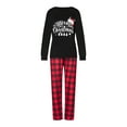 thumbnail image 2 of Family Matching Christmas Pajamas, Romper/Letter Print Long Sleeve Tops and Plaid Pants Sleepwear Set, 2 of 8