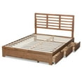 thumbnail image 3 of Bowery Hill Ash Walnut Brown Finished Wood Full Size 3-Drawer Bed, 3 of 12