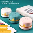 thumbnail image 3 of AuroraX Cordless Handheld Desk Vacuum Rechargeable Mini Cute Keyboard Cleaner Vacuum Lightweight Portable Bagless Desktop Vac Gift for Home Car(Pink), 3 of 3