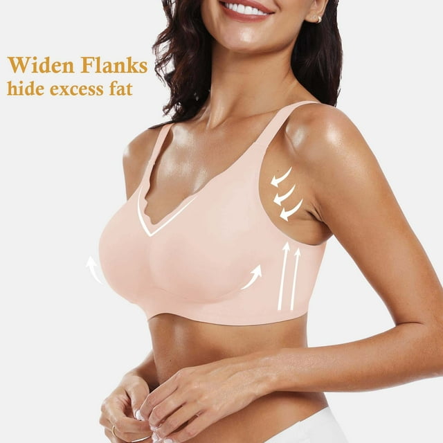 Womens Seamless Bras No Underwire Scalloped Push Up Bras Soft Wireless Comfort Bralettes Full Coverage Everyday Bra