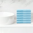 thumbnail image 2 of REGALWOVEN 6 Paquete de Toallas de Mano de Algodón, Toalla de Cara Impresa, Toallas Absorbentes y Cómodas para Baño, Hotel, Gimnasio Azul 13" x 13", 2 of 7