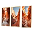 thumbnail image 3 of Designart "Canyon Mirage Beige Orange art painting" Landscape & Nature Framed Wall Art Set Of 3 - Beige Canyon Frame Canvas Set For Living Room Decor, 3 of 7