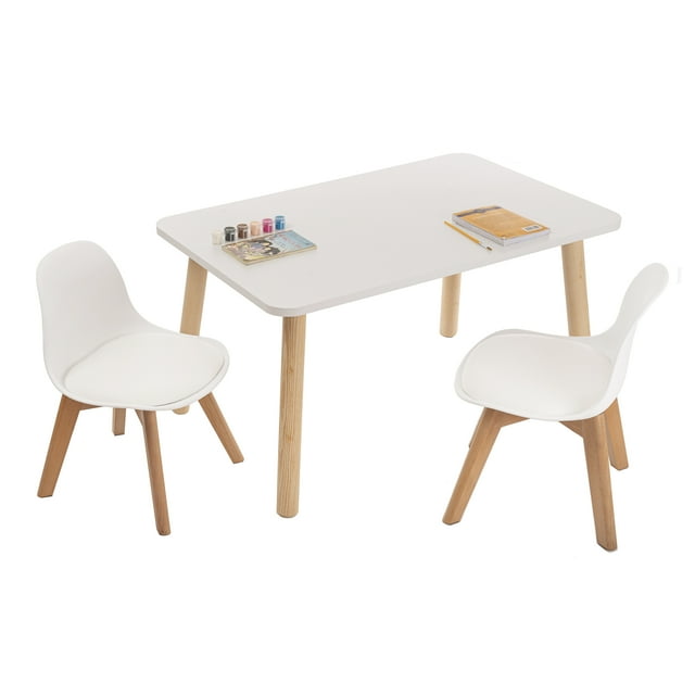Mesa Rectangular Duduk 2 Sillas Frankfurt melamina blanca