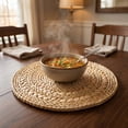 thumbnail image 2 of Unique Bargains 4Pcs Round Woven Dining Table Decor Placemats Beige 15x15in, 2 of 5